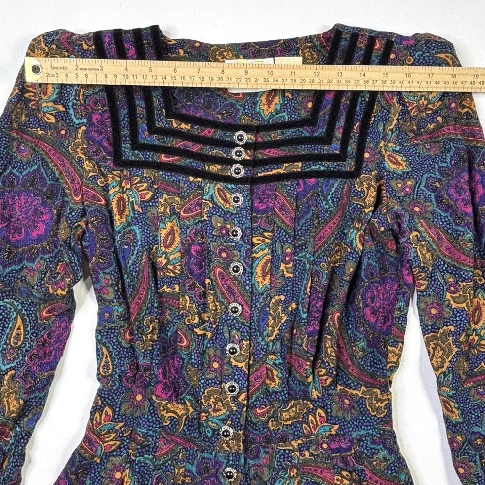 Kathie Lee For Plaza South Dress Women’s Medium (8-10) Vintage Button Paisley - Picture 6 of 10